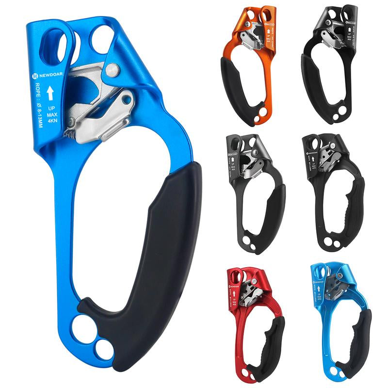 Newdoar UIAA & CE Certified Hand Ascender for 8-13MM Rope, Rock Climbing, Tree Climbing, Rappelling, Outdoor Sports Equipment Fathersdaygift Adjustable Compact Max Load