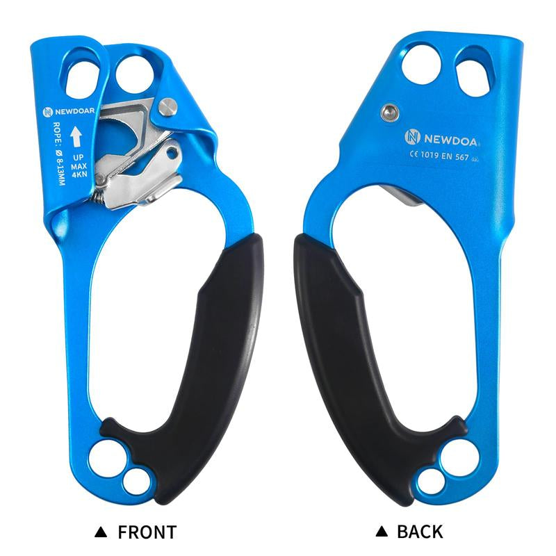 Newdoar UIAA & CE Certified Hand Ascender for 8-13MM Rope, Rock Climbing, Tree Climbing, Rappelling, Outdoor Sports Equipment Fathersdaygift Adjustable Compact Max Load