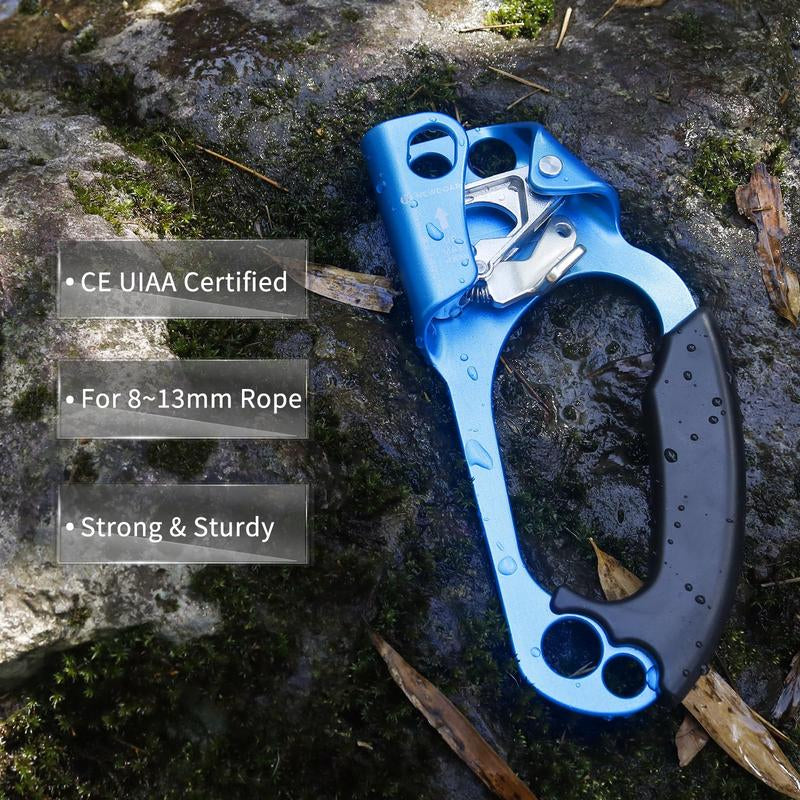 Newdoar UIAA & CE Certified Hand Ascender for 8-13MM Rope, Rock Climbing, Tree Climbing, Rappelling, Outdoor Sports Equipment Fathersdaygift Adjustable Compact Max Load
